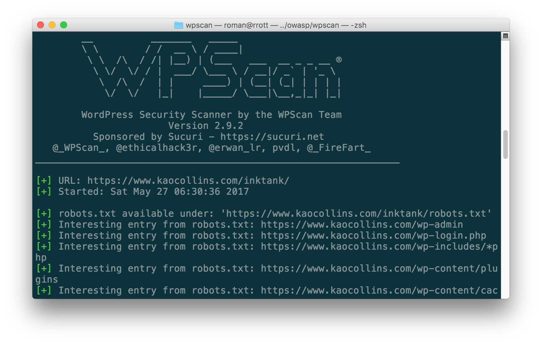 WPScan WordPress vulnerability scanner